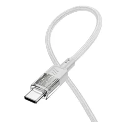 Кабель HOCO U129 Spirit 60W Transparent Type-C to Type-C 1.2м Gray