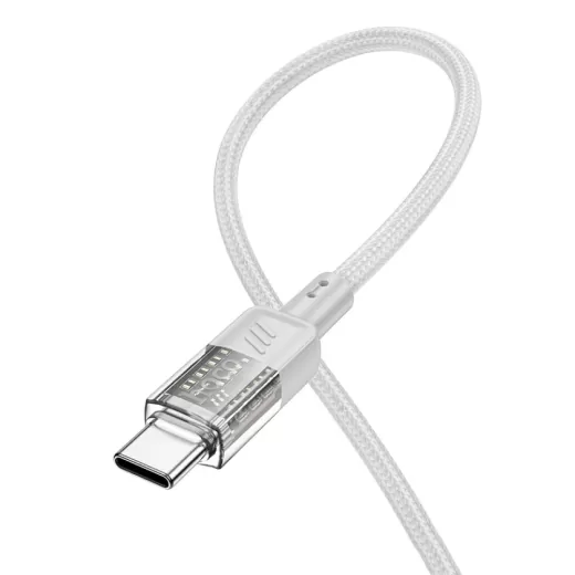 Кабель HOCO U129 Spirit 60W Transparent Type-C to Type-C 1.2м Gray
