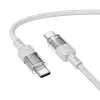 Кабель HOCO U129 Spirit 60W Transparent Type-C to Type-C 1.2м Gray