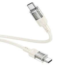Кабель HOCO U129 Spirit 60W Transparent Type-C to Type-C 1.2м Beige