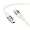 Кабель HOCO U129 Spirit 60W Transparent Type-C to Type-C 1.2м Beige