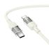 Кабель HOCO U129 Spirit 60W Transparent Type-C to Type-C 1.2м Beige