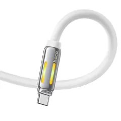 Кабель HOCO U136 Prize 60W Charging Data Cable USB-C to USB-C 1,2м White