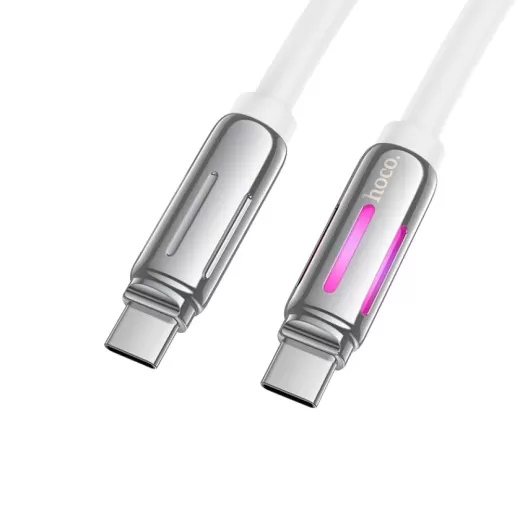 Кабель HOCO U136 Prize 60W Charging Data Cable USB-C to USB-C 1,2м White