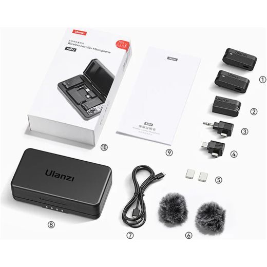 Беспроводная микрофонная система Ulanzi Vijim A100 Wireless Lavalier Microphone Type C Black (UV-A014)