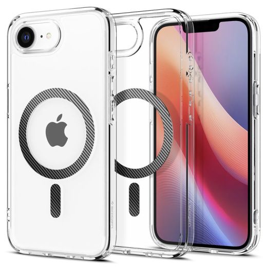 Прозорий чохол Spigen Ultra Hybrid MagSafe Clear Carbon Fiber для iPhone 16e (ACS09140)