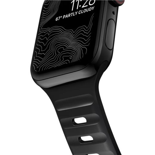 Силиконовый ремешок Nomad Sport Strap Black для Apple Watch 49мм | 45мм | 44мм (NM1AM10000)