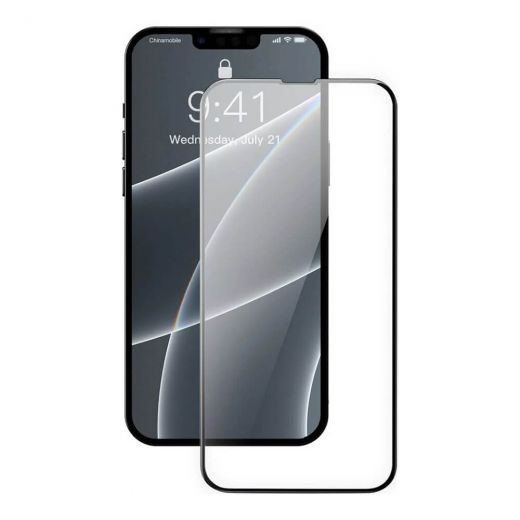 Захисне скло Baseus 0.3 mm Full Screen FG TG Black (2 шт)  для iPhone 14 Plus | 13 Pro Max