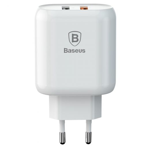Быстрая зарядка Baseus Bojure Series Dual-USB Quick Charge Charger для EU 23W White (CCALL-AG02)