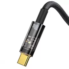 Кабель Baseus Explorer Series Auto Power-Off Fast Charging Data Cable USB to Type-C 100W 1 метр Black (CATS000201)