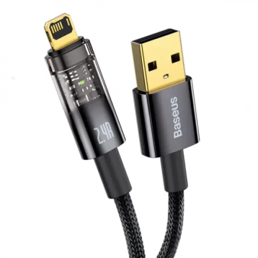 Кабель Lightning Baseus Explorer Series Intelligent Power-Off Lightning Cable 2 метра Black (CATS000501)