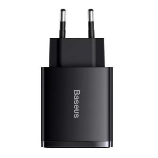 Сетевая быстрая зарядка Baseus Compact Quick Charger 30W QC+ PD Black (1Type-C + 2USB) (CCXJ-E01)