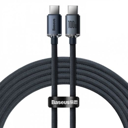 Кабель Baseus Crystal Shine Series Type-C to Type-C 100W 2m Black (CAJY000701)