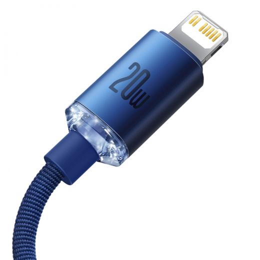 Кабель Baseus Crystal Shine Type-C to Lightning 20W 1.2m Blue (CAJY000203)