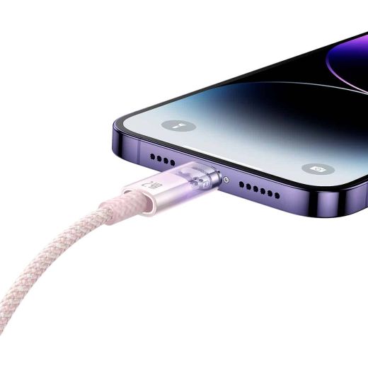 Кабель с контролем температуры Baseus Explorer Series USB-A to Lightning Purple для iPhone 2.4A 2 метра (CATS010105)