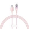 Кабель з контролем температури Baseus Explorer Series USB-A to Lightning для iPhone 2.4A Pink 1 метр (CATS010004)
