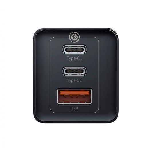 Швидка зарядка Baseus GaN2 Pro Quick Charger 2 Type-C+USB-A Black 65W (CCGAN-B01)