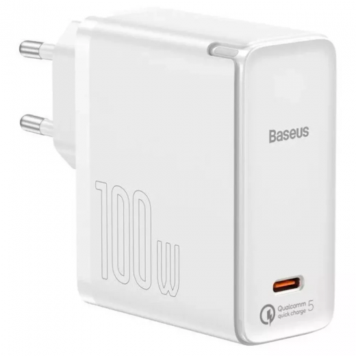 Швидка зарядка Baseus GaN2 Fast Charger 100W + Cable Type-C to Type-C 100W (1.5m) White (TZCCGAN-L02)
