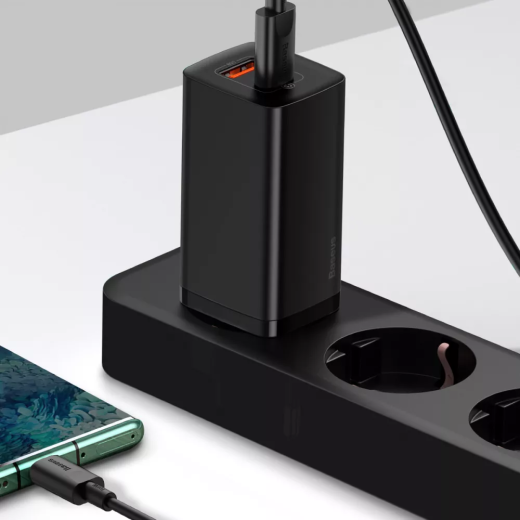 Быстрая зарядка Baseus GaN2 Lite Quick Charger 65W (1 Type-C + 1 USB) Black (CCGAN2L-B01)