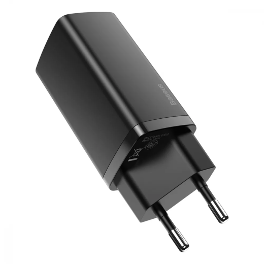 Быстрая зарядка Baseus GaN2 Lite Quick Charger 65W (1 Type-C + 1 USB) Black (CCGAN2L-B01)