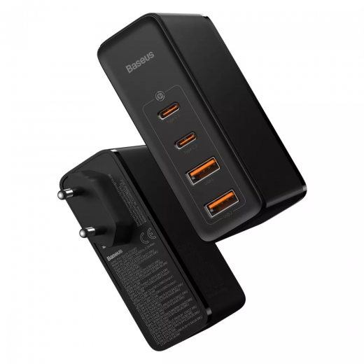 Швидка зарядка Baseus GaN2 Pro Quick Charger 100W (2Type-C + 2USB) Black (CCGAN2P-L01)