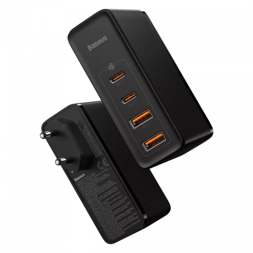 Мережевий зарядний пристрій Baseus GaN2 Pro Quick Charger 100W (2Type-C + 2USB) Black (CCGAN2P-L01)