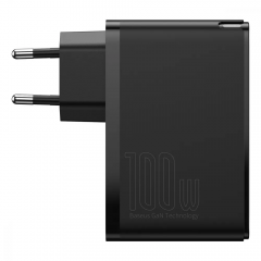 Быстрая зарядка Baseus GaN2 Pro Quick Charger 100W (2Type-C + 2USB) Black (CCGAN2P-L01)