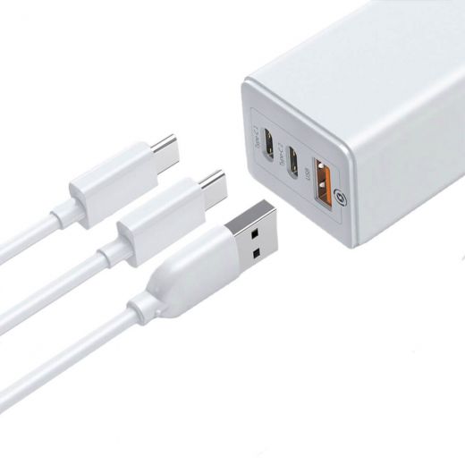 Быстрая зарядка Baseus GaN2 Pro Quick Charger 2 Type-C+USB-A White 65W (CCGAN-B02)