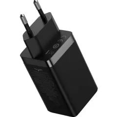 Швидка зарядка Baseus GaN5 Pro Fast Charger 2C+U 65W Black with Cable  Type-C to Type-C (CCGP120201)
