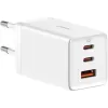 Быстрая зарядка Baseus GaN5 Pro Fast Charger 2C+U 65W White with Cable  Type-C to Type-C (CCGP120202)