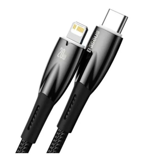 Кабель Baseus Glimmer Series Fast Charge USB-C to Lightning 1 метр Black (CADH000001)