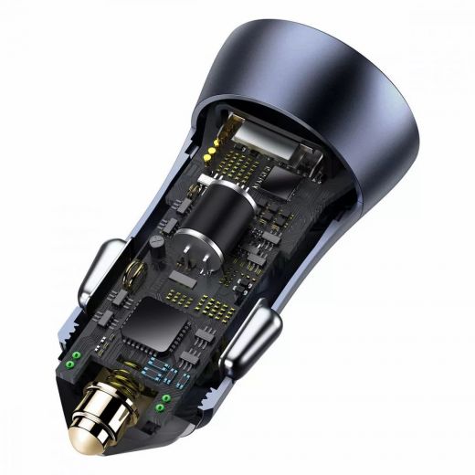 Автомобільний зарядний пристрій Baseus Golden Contactor Pro 40W USB + Type-C Dark Grey (CCJD-0G)