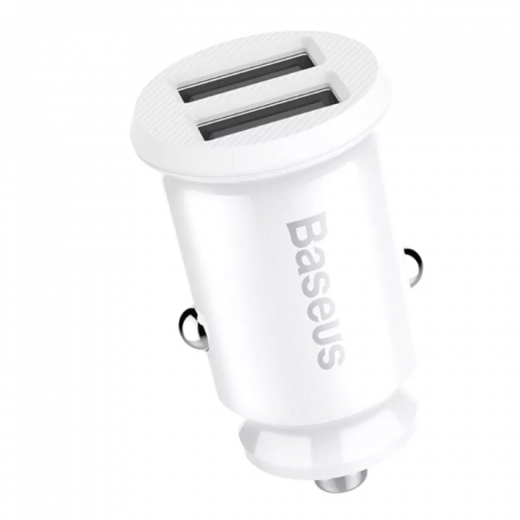 Автомобильное зарядное устройство Baseus Grain 3.1A 2USB White