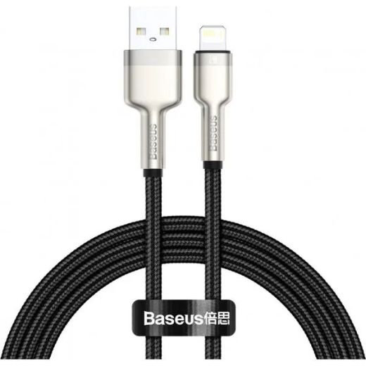 Кабель Baseus Cafule Series Metal Data Cable USB to Lightning 2.4A 2m Black (CALJK-B01)