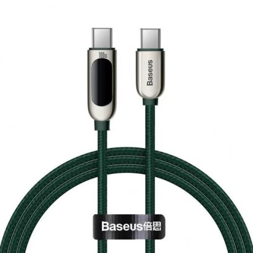 Кабель Baseus Display Fast Charging Data Cable Type-C to Type-C 100W 1m Dark Green (CATSK-B06)