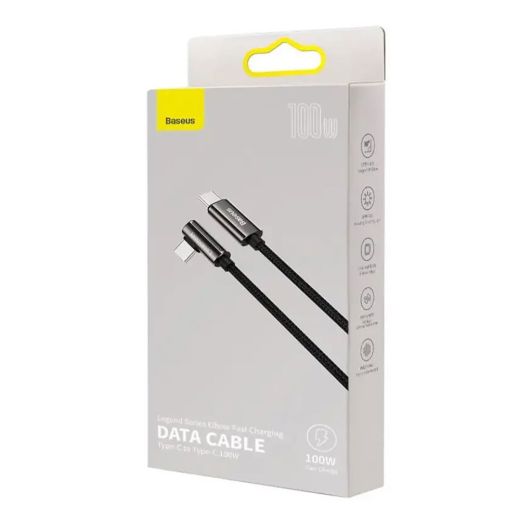 Кабель Baseus Legend Series Elbow Fast Charging Data Cable Type-C to Type-C 100W 2m Black (CATCS-A01)