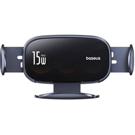 Автодержатель с беспроводной зарядкой Baseus LightChaser Series Triple-Coil Wireless Charging Black (C40355901111-00)