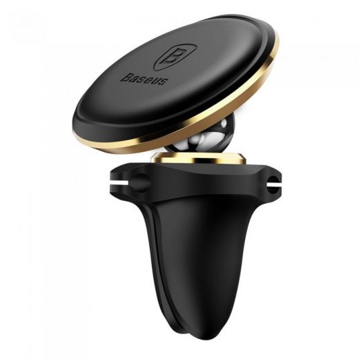 Держатель Baseus Magnetic Air Vent Car Mount Holder with cable clip Gold (SUGX-A0V)