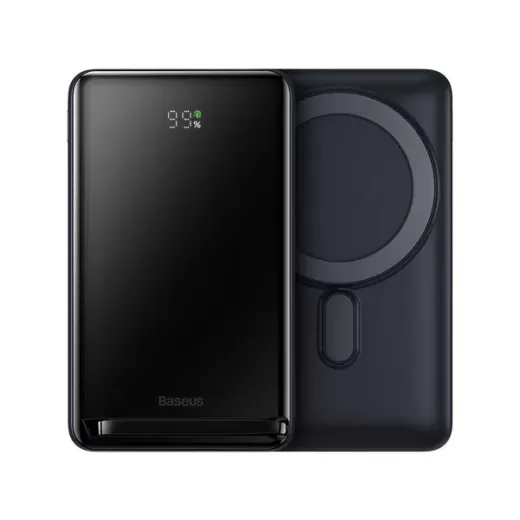 Павербанк (Зовнішній акумулятор) з бездротовою зарядкою Baseus Magnetic Portable Charger 20W 10000mAh with cable Type-C to Type-C 60W（20V/3A) Black (PPCX000003)