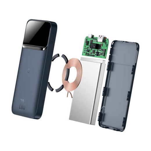 Повербанк з бездротовою зарядкою Baseus Magnetic Wireless 20W 10000 mAh Blue (PPMT-03)