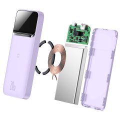 Повербанк с беспроводной зарядкой Baseus Magnetic Wireless 20W 10000 mAh Purple (PPCX010005)