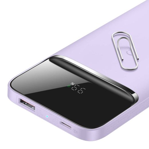 Повербанк (внешний аккумулятор) с беспроводной зарядкой Baseus Magnetic Wireless 20W 10000 mAh Purple (PPCX010005)