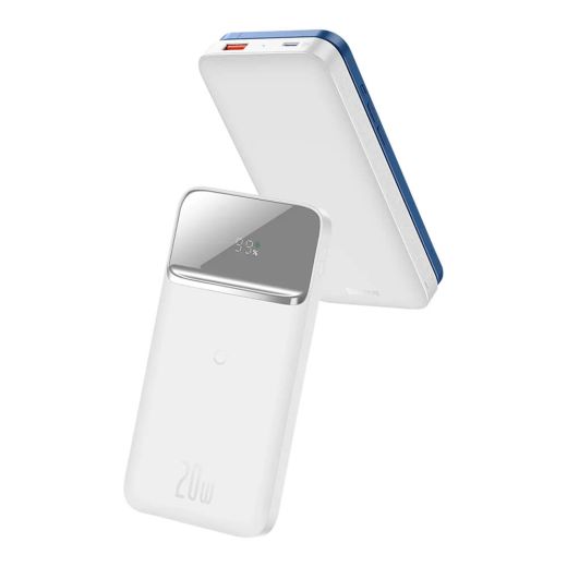 Повербанк з бездротовою зарядкою Baseus Magnetic Wireless 20W 10000 mAh White (PPMT-02)