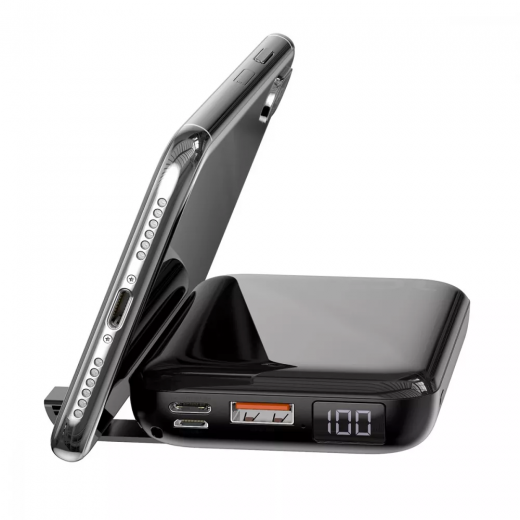 Повербанк з бездротовою зарядкою Baseus Mini S Bracket 10000mAh 18W Black