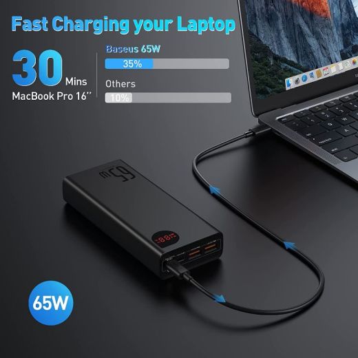 Повербанк (внешний аккумулятор) Baseus Power Bank 65W 20000mAh Laptop Portable Charger Black