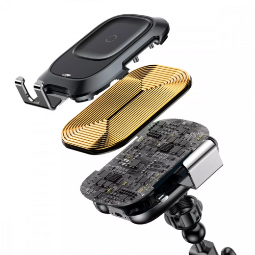Автомобільний тримач із бездротовою зарядкою Baseus Smart Vehicle Bracket Wireless Charger (WXZN-B01)