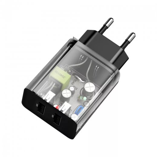 Мережевий зарядний пристрій Baseus Speed Mini Dual U Charger 10.5W 2USB Black (CCFS-R01)