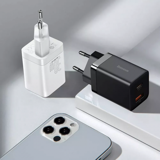 Швидка зарядка Baseus Super Si Pro Quick Charger Type-C+USB 30W Black (CCSUPP-E01)