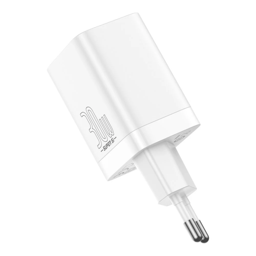 Швидка зарядка Baseus Super Si Pro Quick Charger Type-C+USB 30W White (CCSUPP-E02)