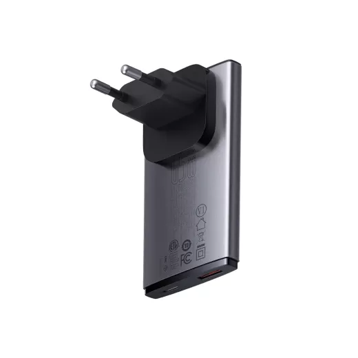 Швидка зарядка Baseus GaN5 Pro Flat USB-C Wall Charger 65W Black (CCGP150113)